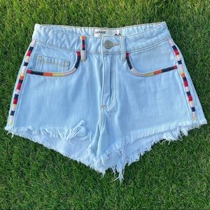 Garage distressed light wash Jean shorts